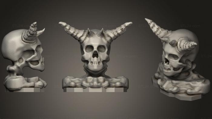 Бюсты монстры и герои (Скульптура демона, BUSTH_0568) 3D модель для ЧПУ станка